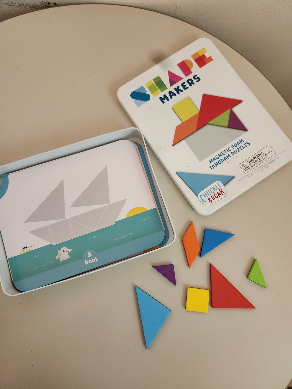 Shape Makers Magnetic Foam Tangram Puzzle Set - Multicolor